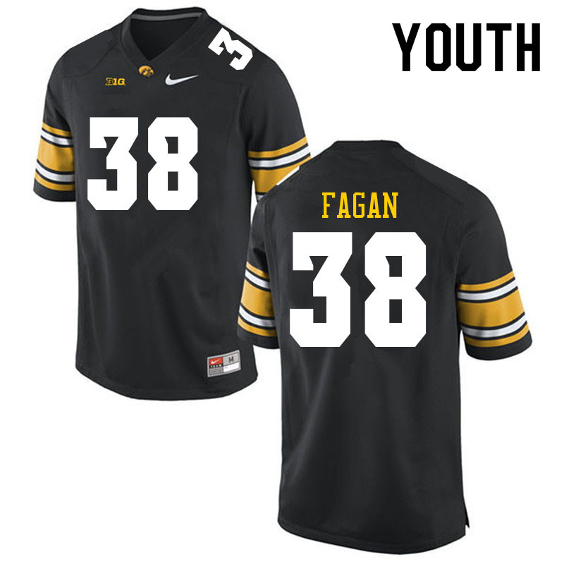 Youth #38 Greg Fagan Iowa Hawkeyes College Football Jerseys Sale-Black